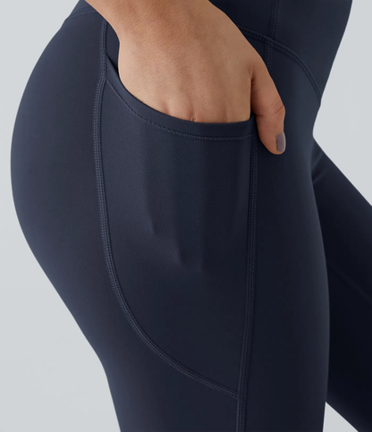 High Waisted Tummy Control Side Pocket Shaping Training UltraSculpt Leggings