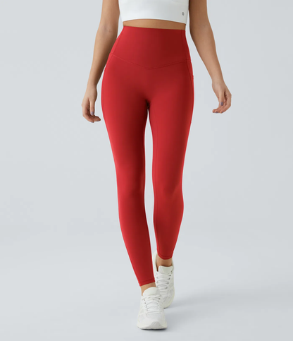 High Waisted Tummy Control Side Pocket Shaping Training UltraSculpt Leggings