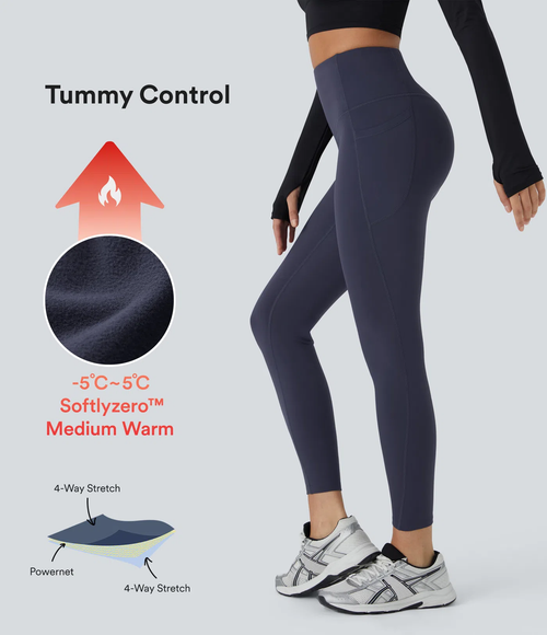 High Waisted Tummy Control Side Pocket Shaping Training UltraSculpt Leggings